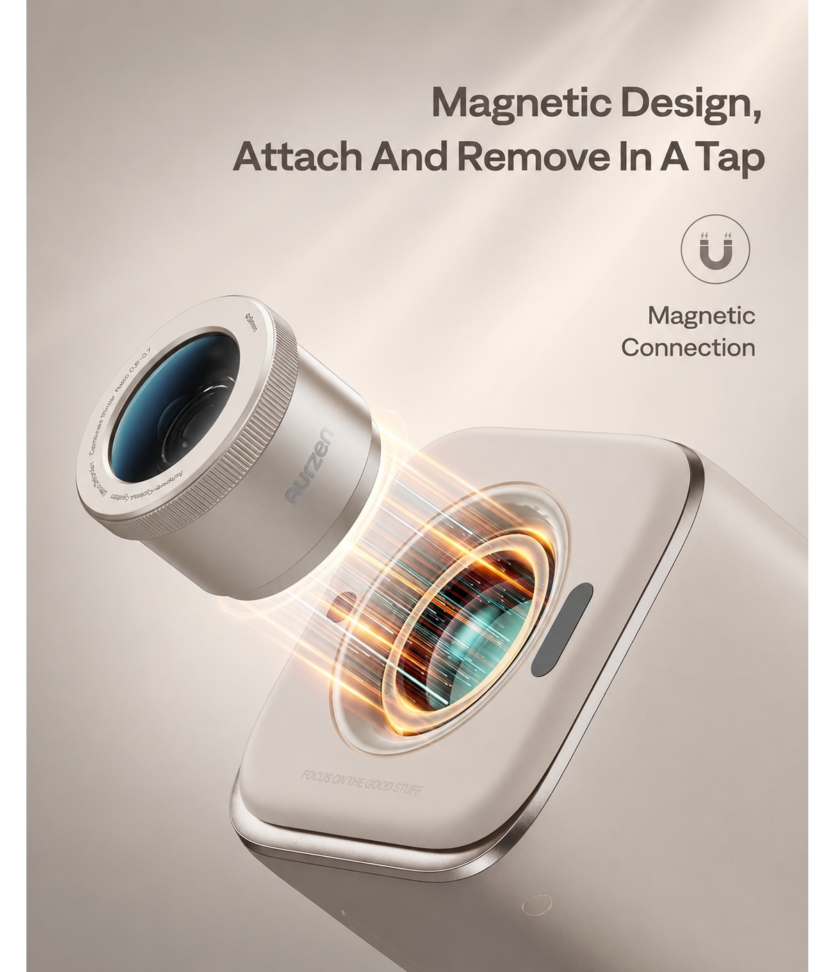 Aurzen Aurora Beam Lens for Projector, 5X Bigger Image and Wide Angle, Star Projector Accessory, Magnetic Snap-On Design, for Immersive Viewing