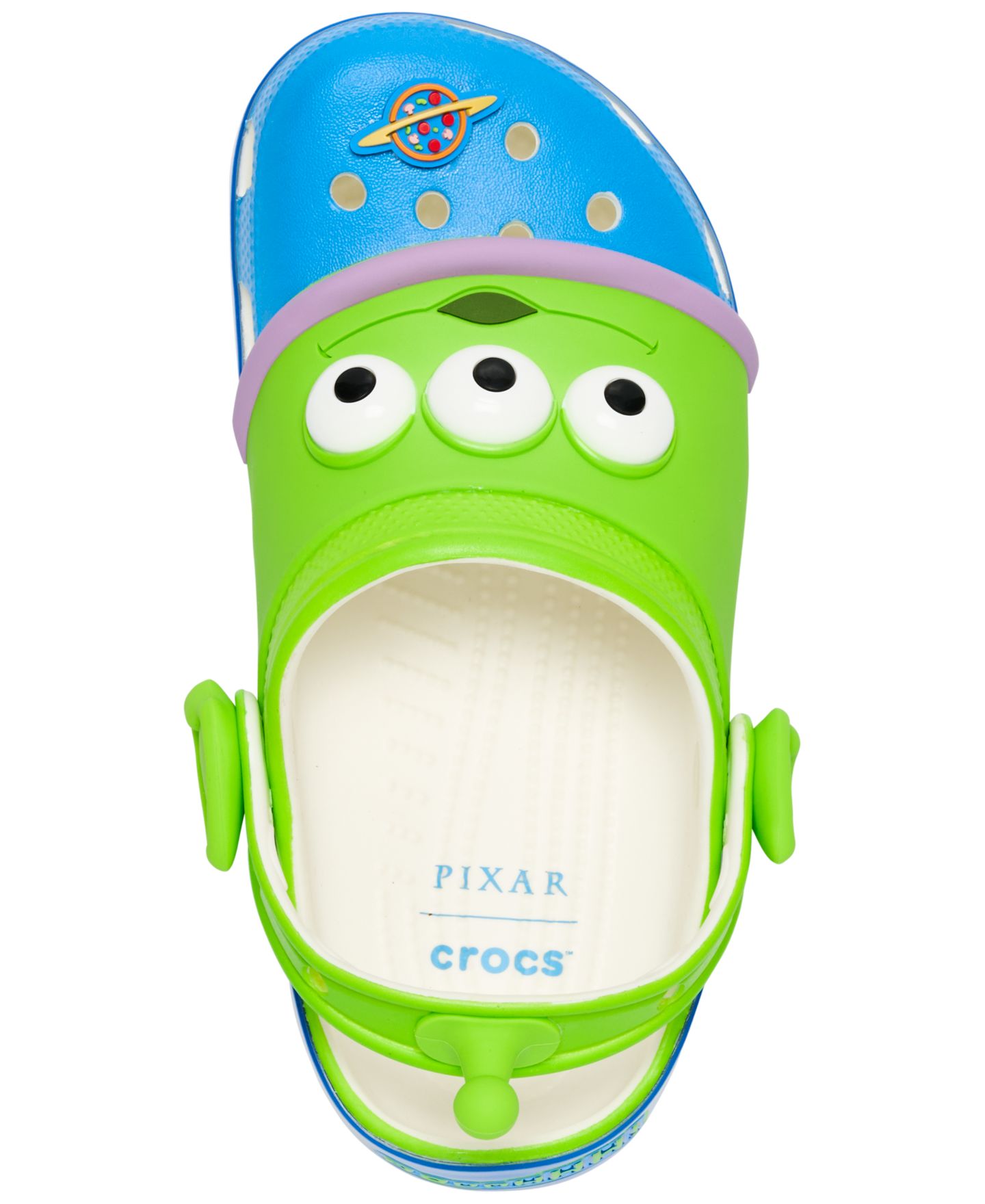 Сабо Crocs x Toy Story Alien Classic Clogs from Finish Line для мальчиков, цвет: Зелёный / Синий — фото 5