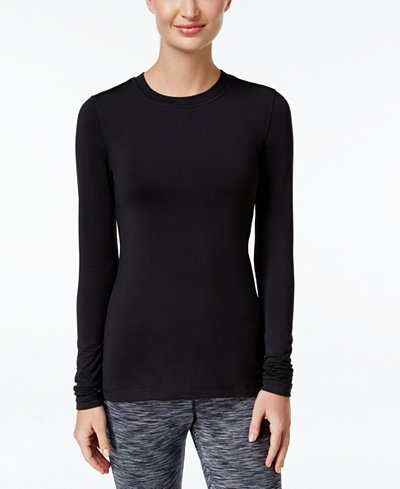 Ideology Long-Sleeve Base Layer Top, Only at Macy's