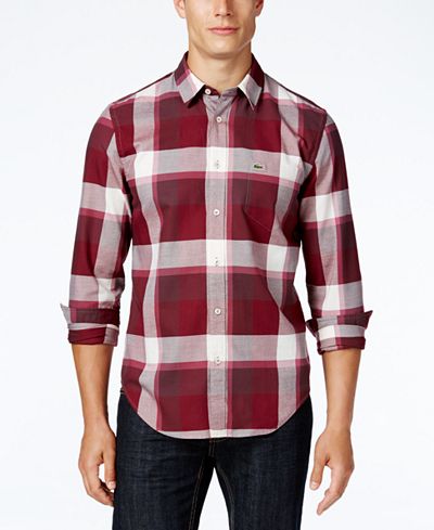 Lacoste Men's Long-Sleeve Bold Plaid Shirt
