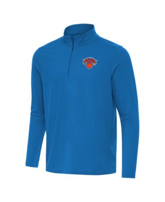 Men's Blue New York Knicks Intent Quarter-Zip Sweatshirt