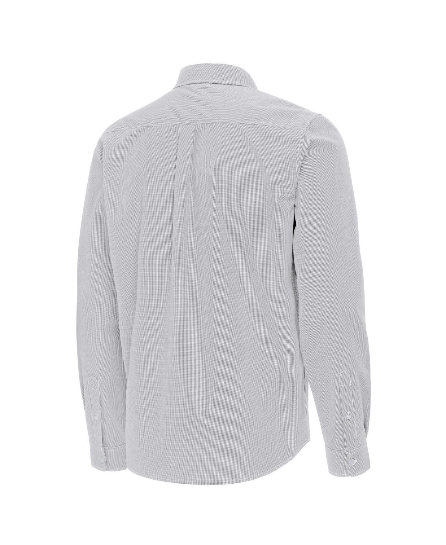 Мужская рубашка Antigua Gray New York Knicks Porter Woven Long Sleeve Button-Down — фото 3