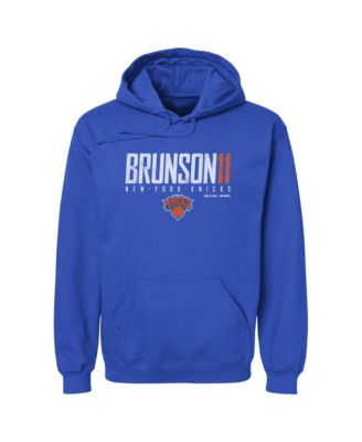 Men's Jalen Brunson Blue New York Knicks Elite Pullover Hoodie