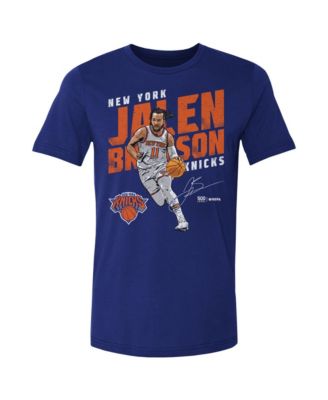 Men's Jalen Brunson Blue New York Knicks Slant T-Shirt