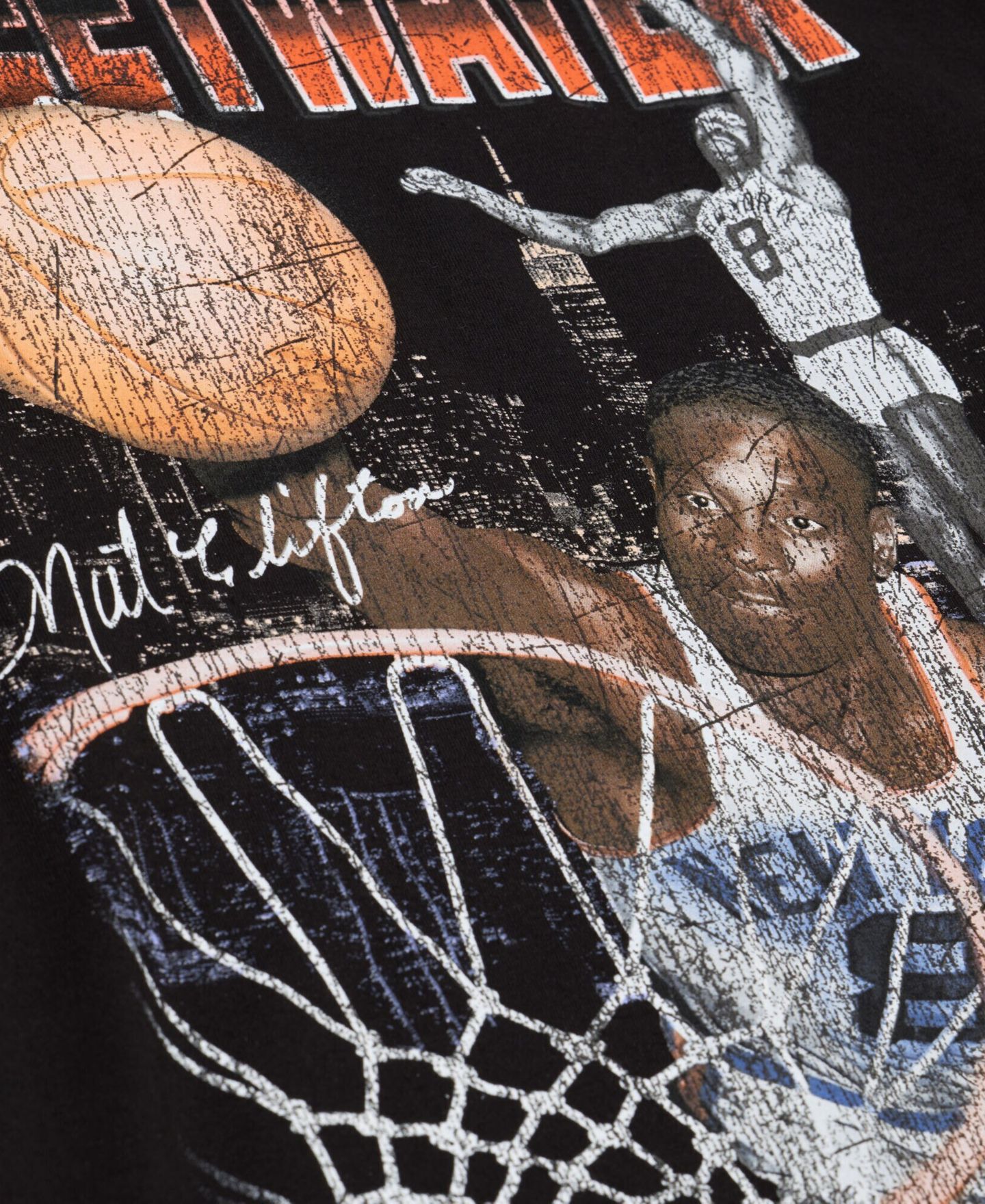 Мужская футболка Mitchell & Ness Nathaniel Clifton Black New York Knicks 75th Anniversary Pioneers Player — фото 3