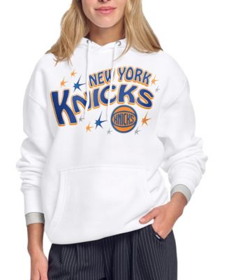 Women's White New York Knicks Fireworks Fleece Hoodie