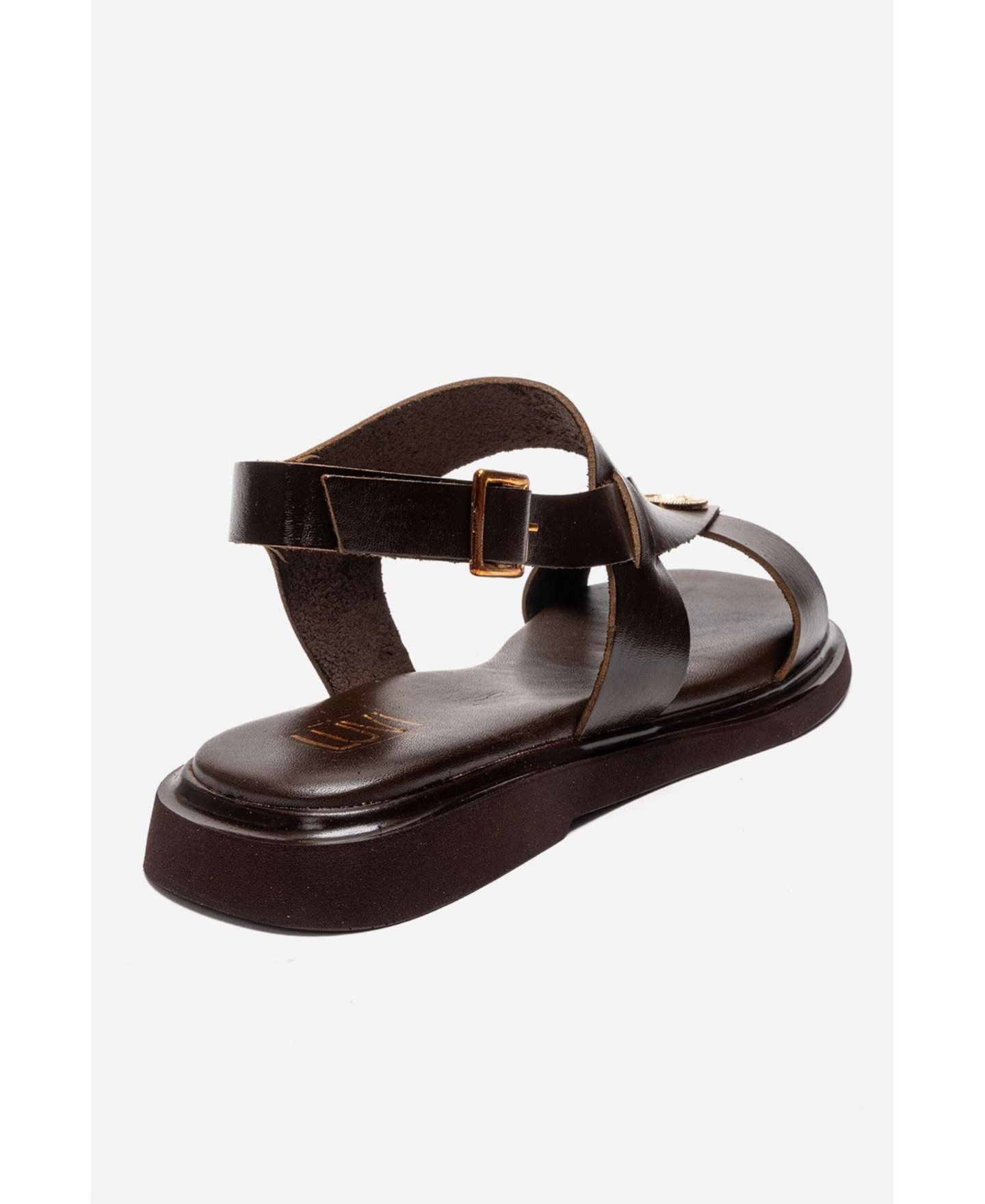 Женские сандалии Forever & Always Shoes Quella Leather Buckle, цвет: Коричневый — фото 5