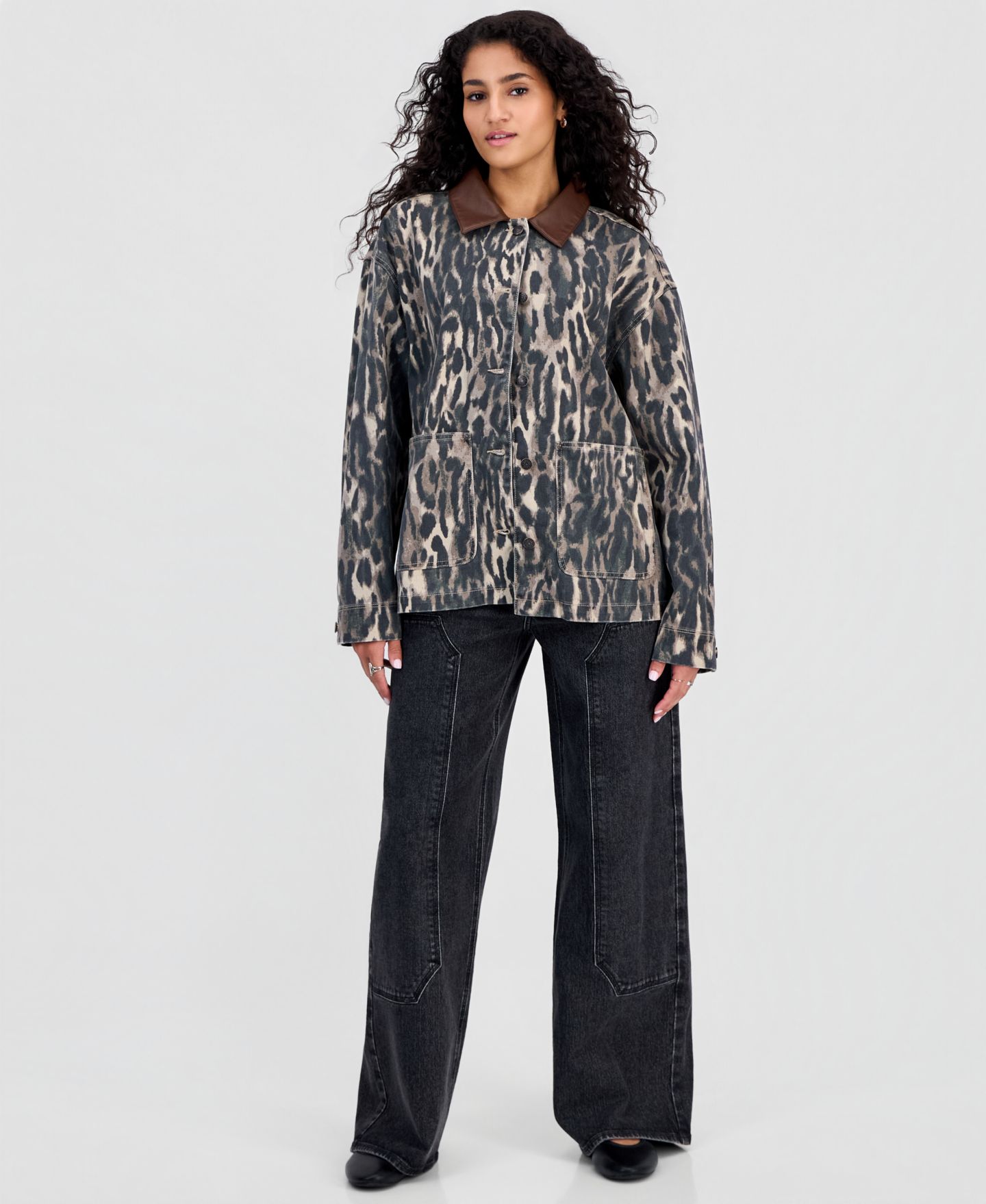 Женская куртка Madden Girl Juniors' Twill Barn, цвет: Леопардовый — фото 3