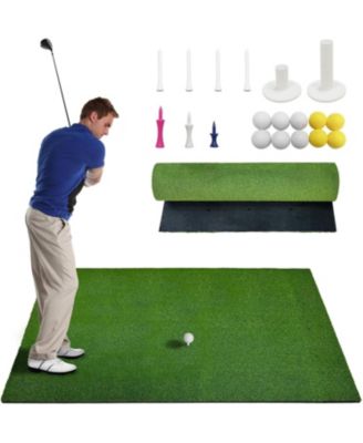 5x4FT/5x5FT Golf Hitting Mat, 31mm Thick Dense Turf for Indoor Outdoor Driving Chipping Training