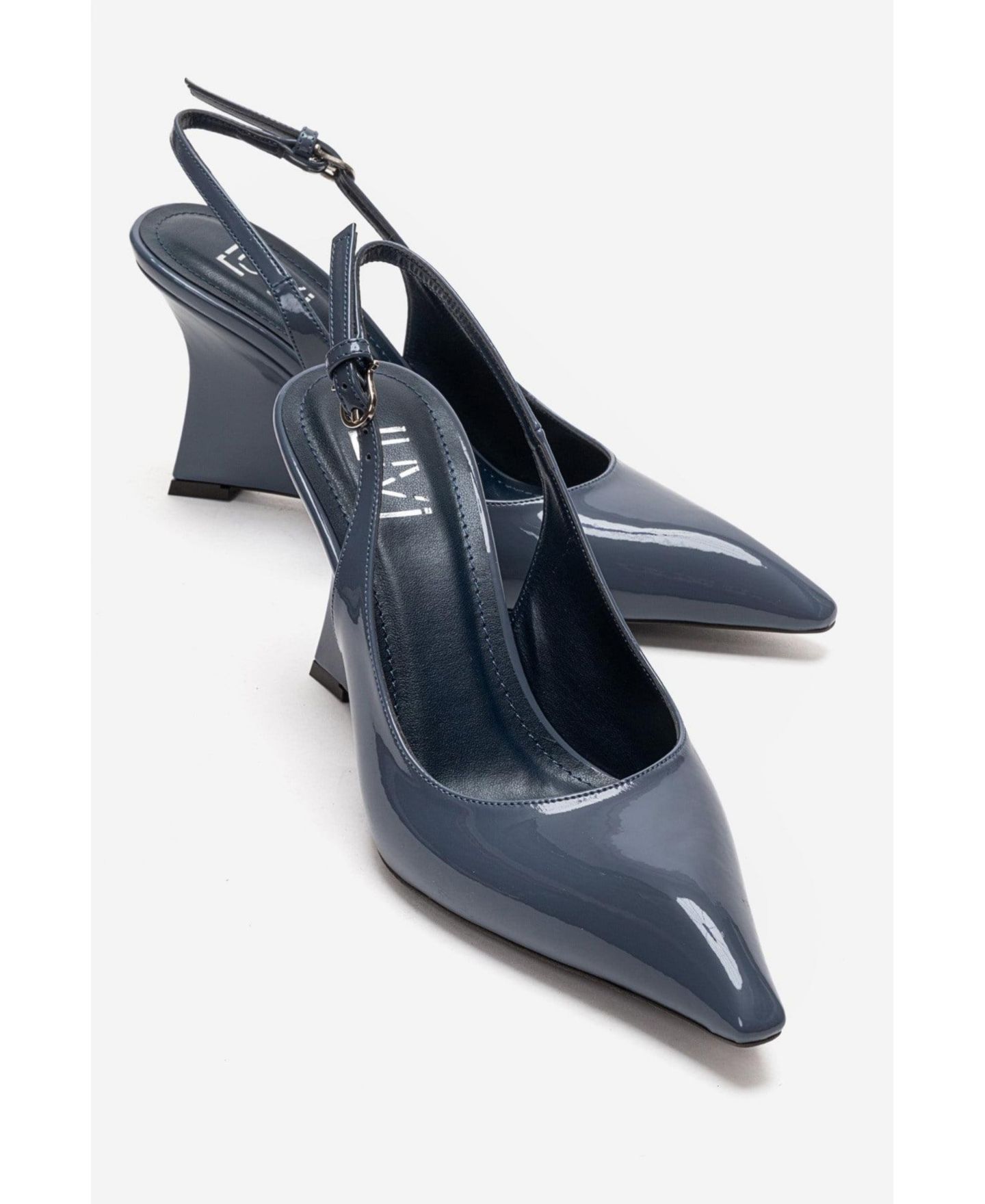 Женские туфли Prologue Shoes Felon Slingback Wedge Pump, цвет: Синий лаковый — фото 4