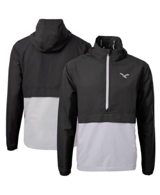 Men's Black/Silver Philadelphia Eagles Charter Eco Knit Anorak Half-Zip Jacket