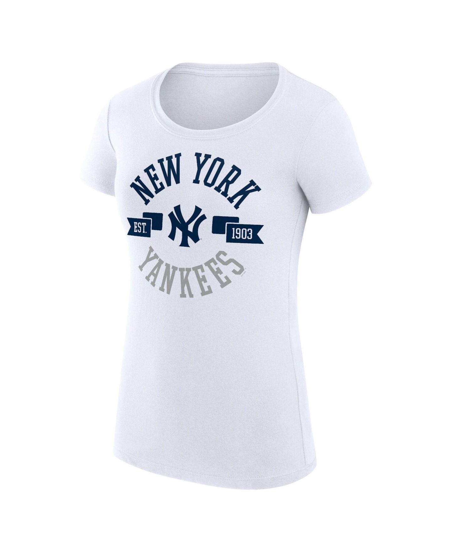 Женская футболка G-III 4Her by Carl Banks White New York Yankees Super-Slim Fit Lightweight City Graphic — фото 2