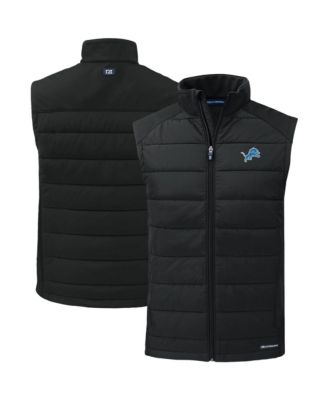 Men's Black Detroit Lions Primary Mark Evoke PrimaLoft Hybrid Eco Softshell Full-Zip Vest