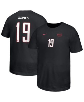Big Boys and Girls Alphonso Davies Black Canada Soccer Away Player Name & Number T-Shirt