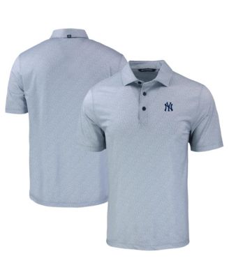 Men's Gray New York Yankees Pike Eco Pebble Print Stretch Polo Shirt