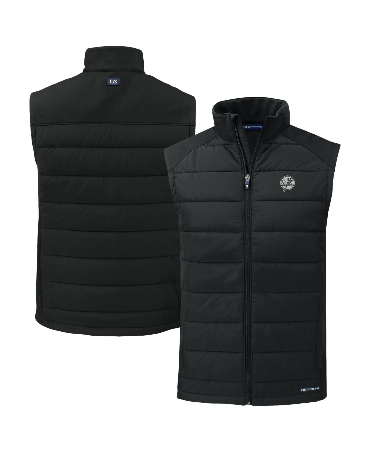 Мужской жилет Cutter & Buck Black New York Yankees Evoke Hybrid Eco Softshell Full-Zip Vest — фото 1