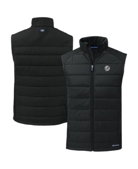 Мужской жилет Cutter & Buck Black New York Yankees Evoke Hybrid Eco Softshell Full-Zip Vest