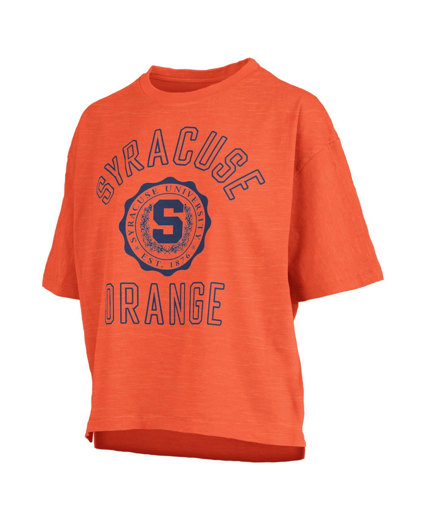 Женская футболка Pressbox Orange Syracuse Orange Motley Crew Bishop Waist Length Oversized Slub — фото 2