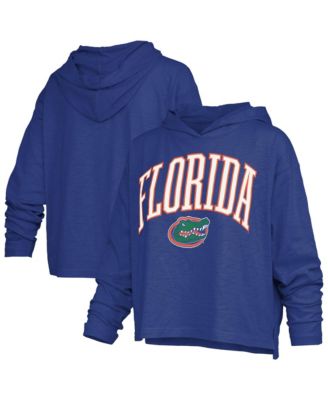 Women's Royal Florida Gators Nelson Arch Over Logo Long Sleeve Hooded Slub T-Shirt