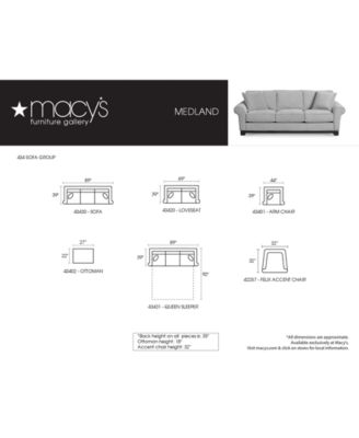 Furniture CLOSEOUT! Medland 89" Fabric Queen Sleeper Sofa, Created for Macy's