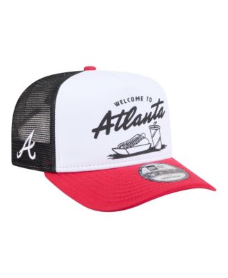 Men's White/Red Atlanta Braves Foodie A-Frame 9FIFTY Trucker Snapback Hat