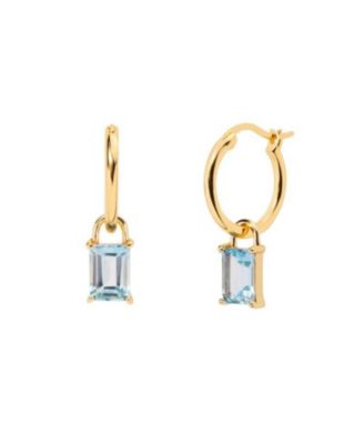 Little Sky Stone Iris Birthstone Hoops Earing - Aquamarine 94$