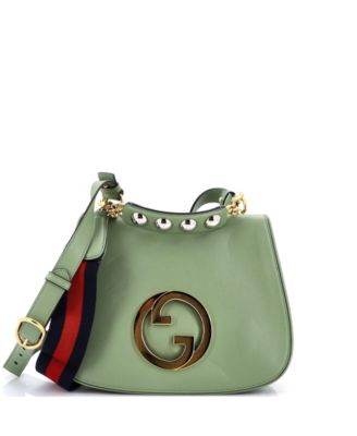 Medium Web Blondie Shoulder Flap Bag Leather