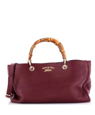 Medium Bamboo Shopper Tote Leather