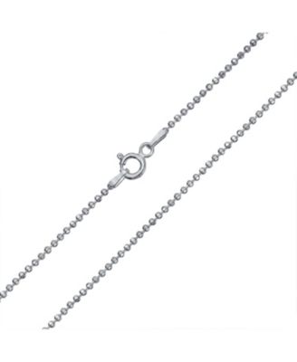 150 Gauge .925 Sterling Silver Sparkle Ball Shot Bead Chain Necklace 16 18 20 24 Inch