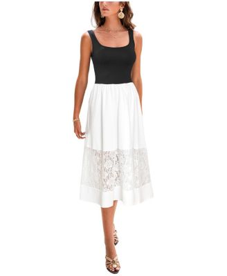 Women's Square Neck Pull-On Unlined Long Dress