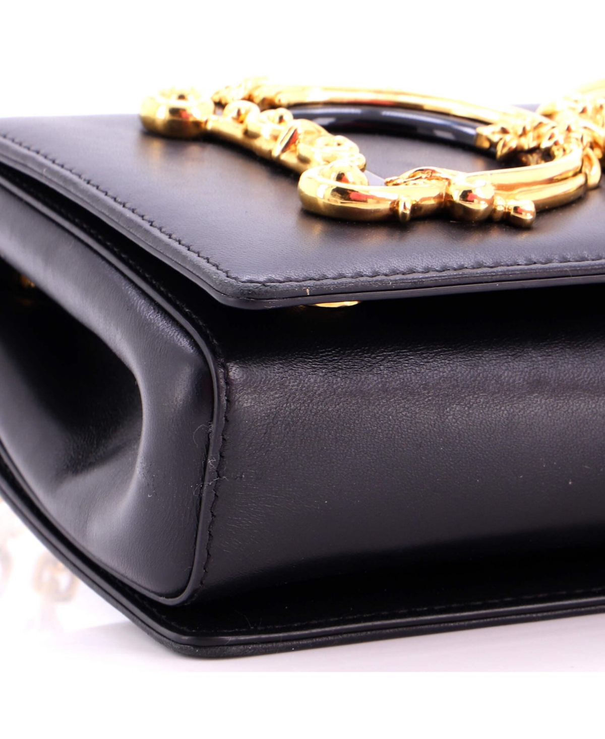 Pre-Owned Dolce & Gabbana Small Dg Girls Flap Bag Embellished Leather