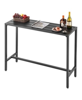 Outdoor Bar Table, 47 x 15 x 39 inches Counter Height Patio Dining Table