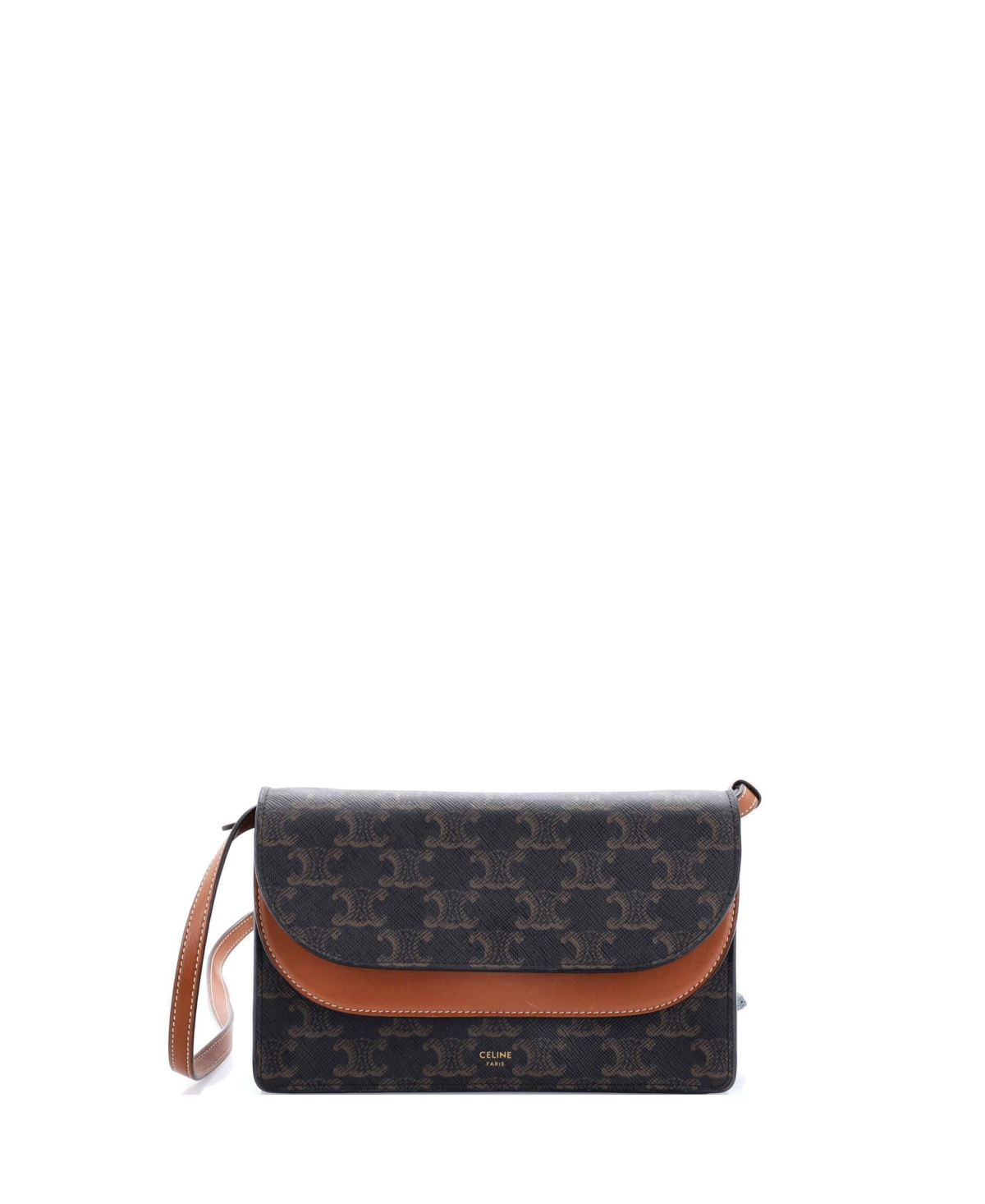 Pre-Owned Celine Wallet on Strap Triomphe Coated Canvas