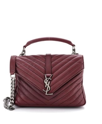 Medium Classic Monogram College Bag Matelasse Chevron Leather