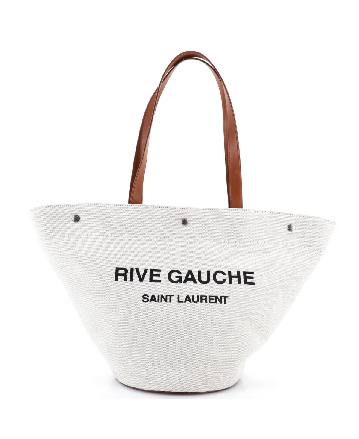 Pre-Owned Saint Laurent Rive Gauche Trapezoid Tote Canvas