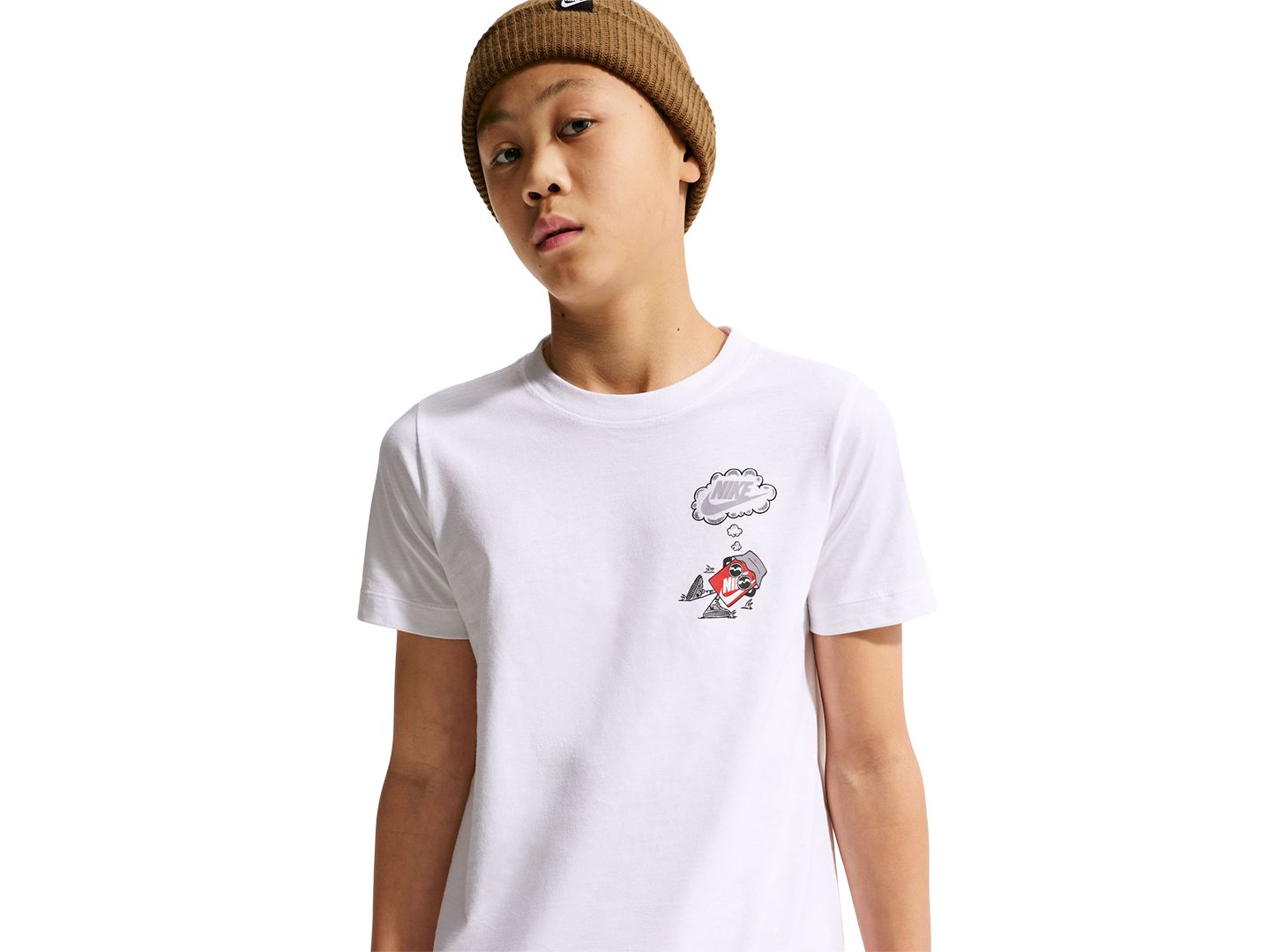 Футболка Nike Sportswear Short-Sleeve T-Shirt для мальчиков, цвет: Белый — фото 3