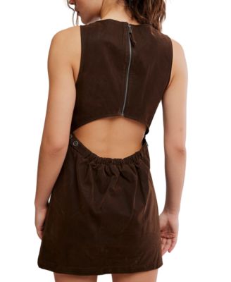 free people brown dress mini Free People Atlas Suede Mini Chicory Coffee / S