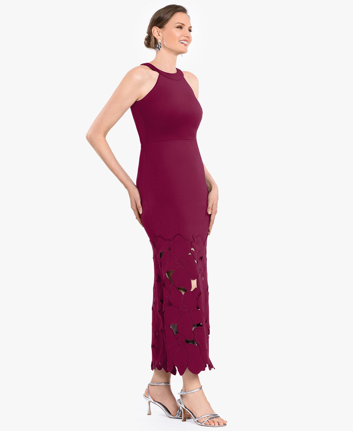 Betsy & Adam Petite Sleeveless Halter Neck Dress view 2 — MAYCSS fashion products