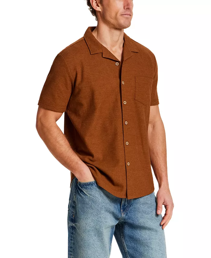 Men's Structural Pique Knit Short-Sleeve Shirt - thumbnail 2