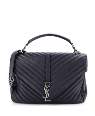 Large Classic Monogram College Bag Matelasse Chevron Leather