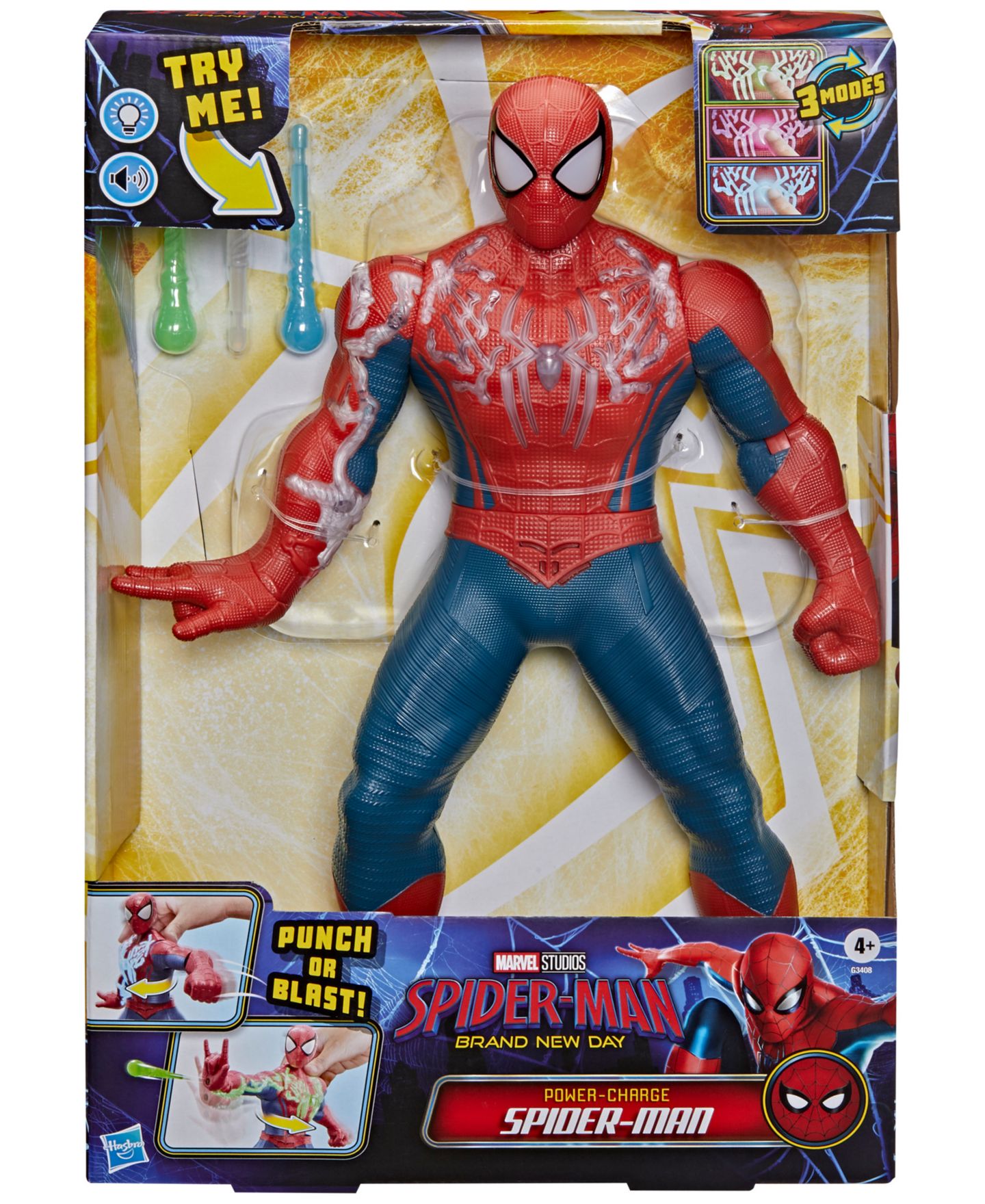 Детская фигурка Spider-Man Power-Charge Interactive with LED Lights 14.5" Action Figure, Ages 4+ — фото 5