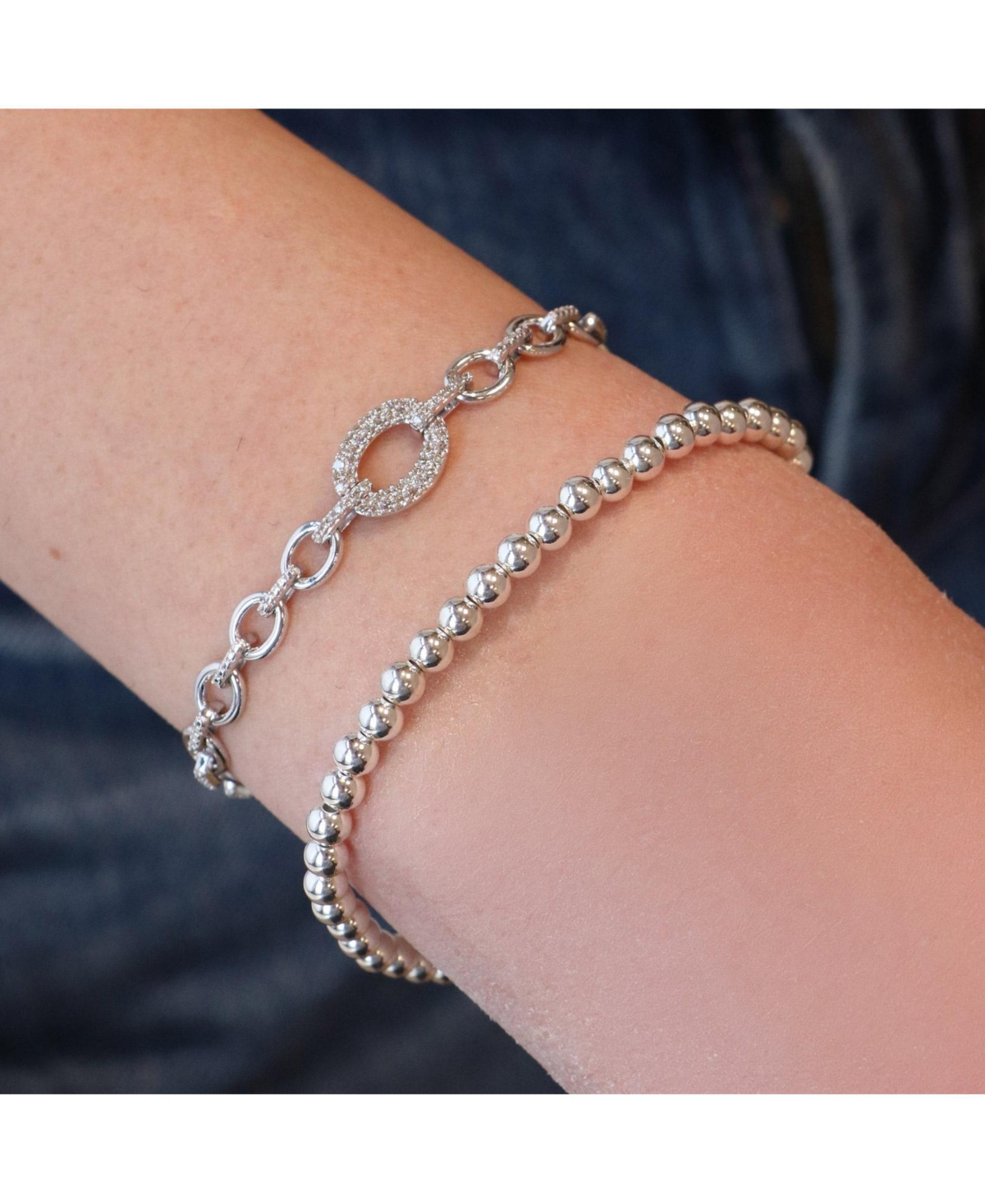 The Lovery Ball Bead Stretch Bracelet Sterling Silver