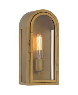 Alys 13inch  High Industrial Outdoor Wall Light Fixture Mount Porch House Weatherproof Aged Brass Finish