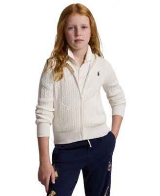 Girls' 7-16 Mini-Cable Full-Zip Hoodie