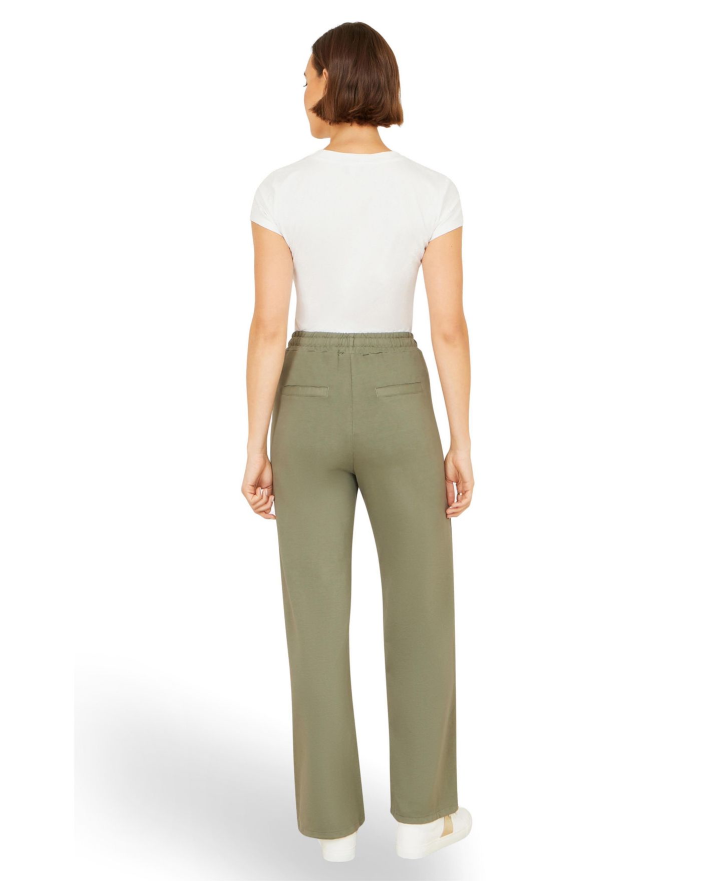 Женские брюки Yumi Relaxed Stretch Wide Leg, цвет: Средний зелёный — фото 3