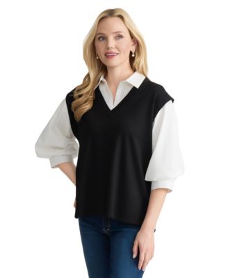 Women's Collared Serenity Twofer Top
