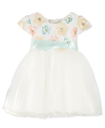Bonnie Baby Baby Girls' Sequinned Flowers Dress