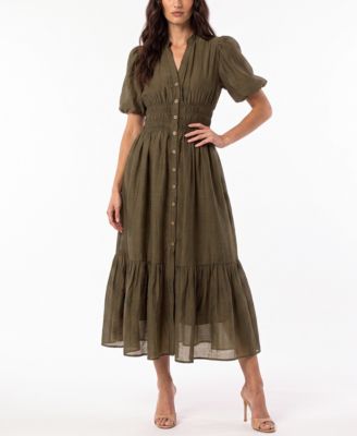 Women's Puff-Sleeve Shirtdress