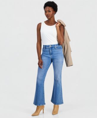 Petite High-Rise Flare-Leg Jeans