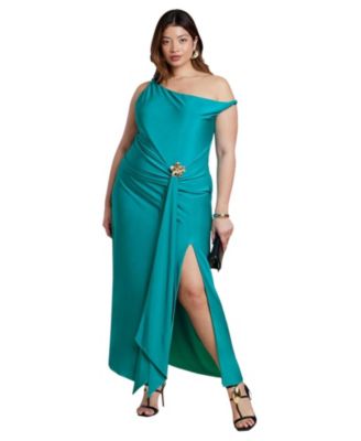 Women's Plus Size Boat Neck Maxi Dress